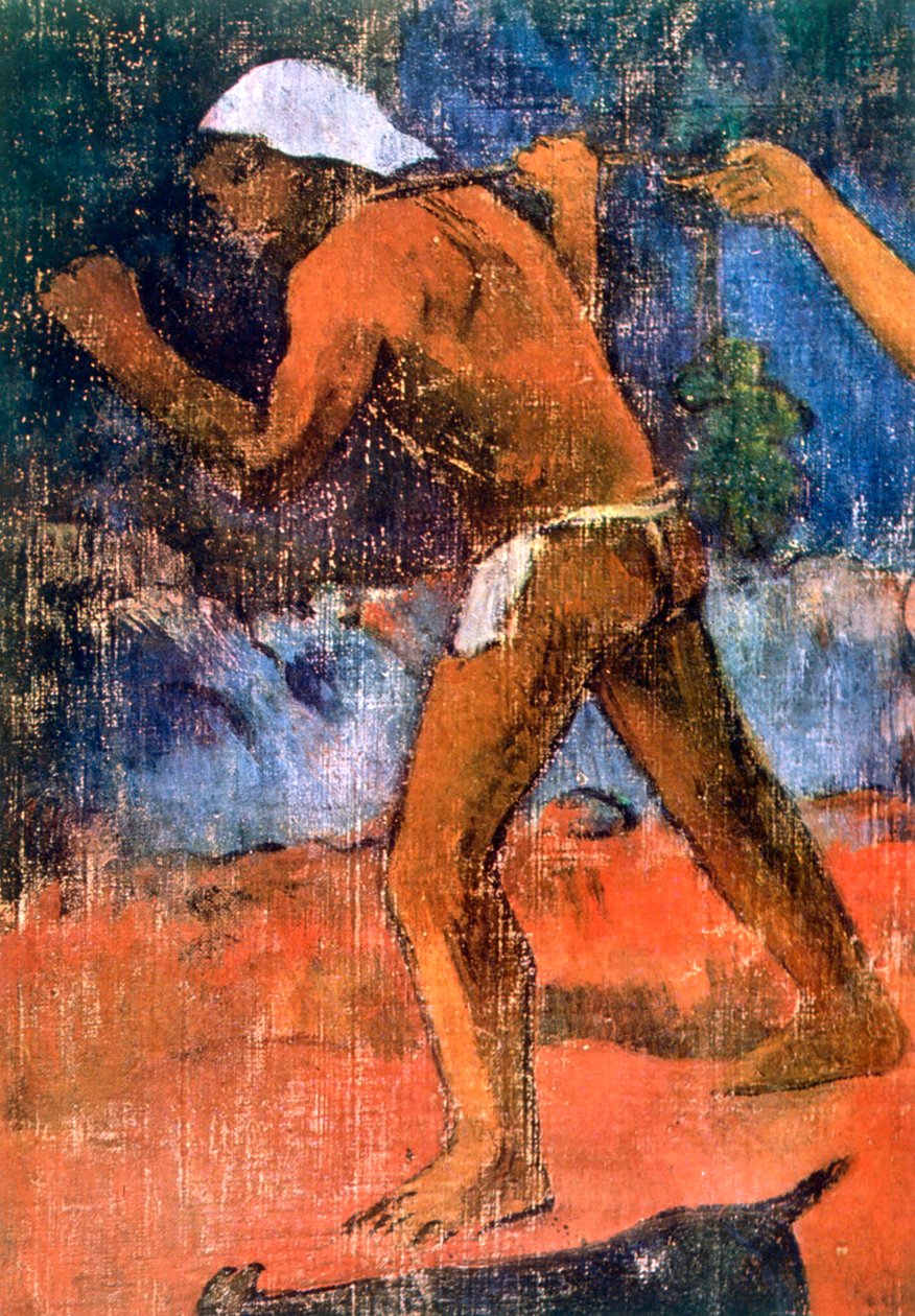 Cena do detalhe da vida no Taiti, 1896 de Paul Gauguin