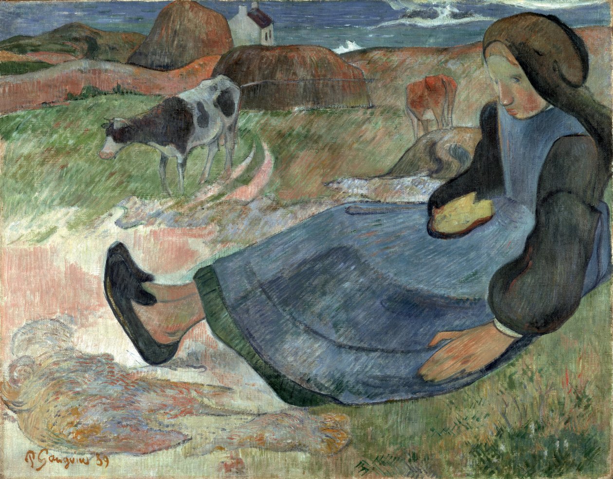 Menina bretão sentada. de Paul Gauguin