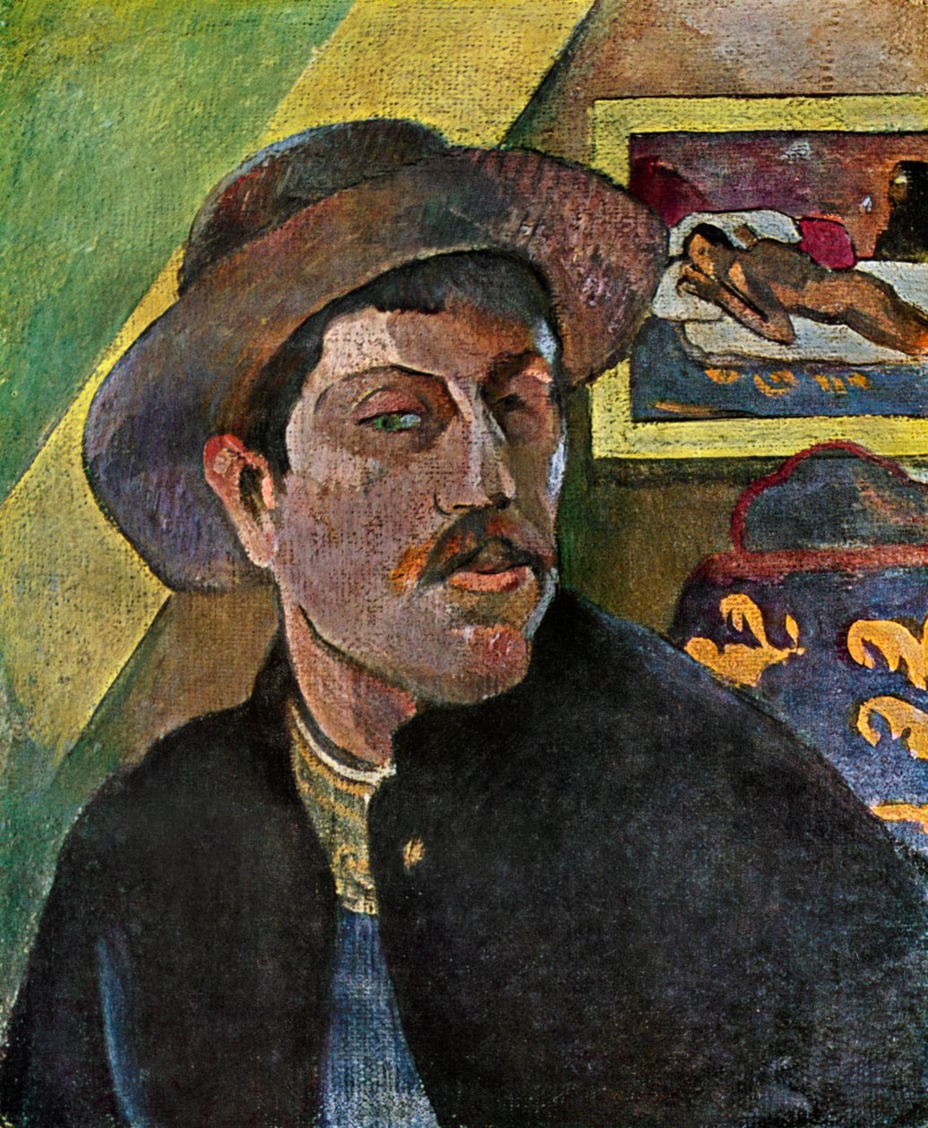 Auto-retrato em um chapéu, 1893-1894 1939. de Paul Gauguin
