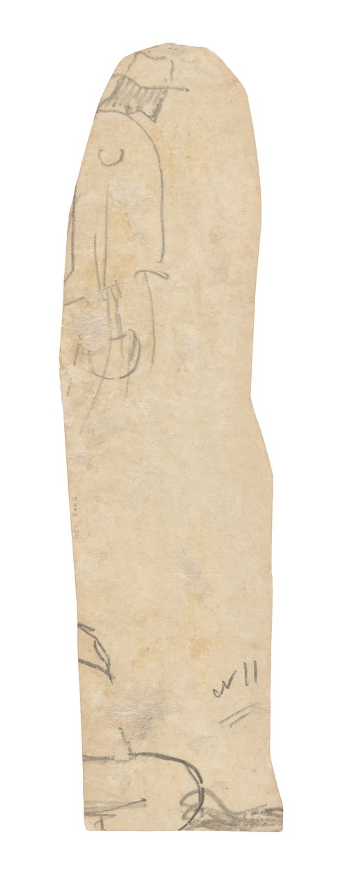 Esboço de um homem com chapéu e fragmento do ombro de uma mulher de Paul Gauguin
