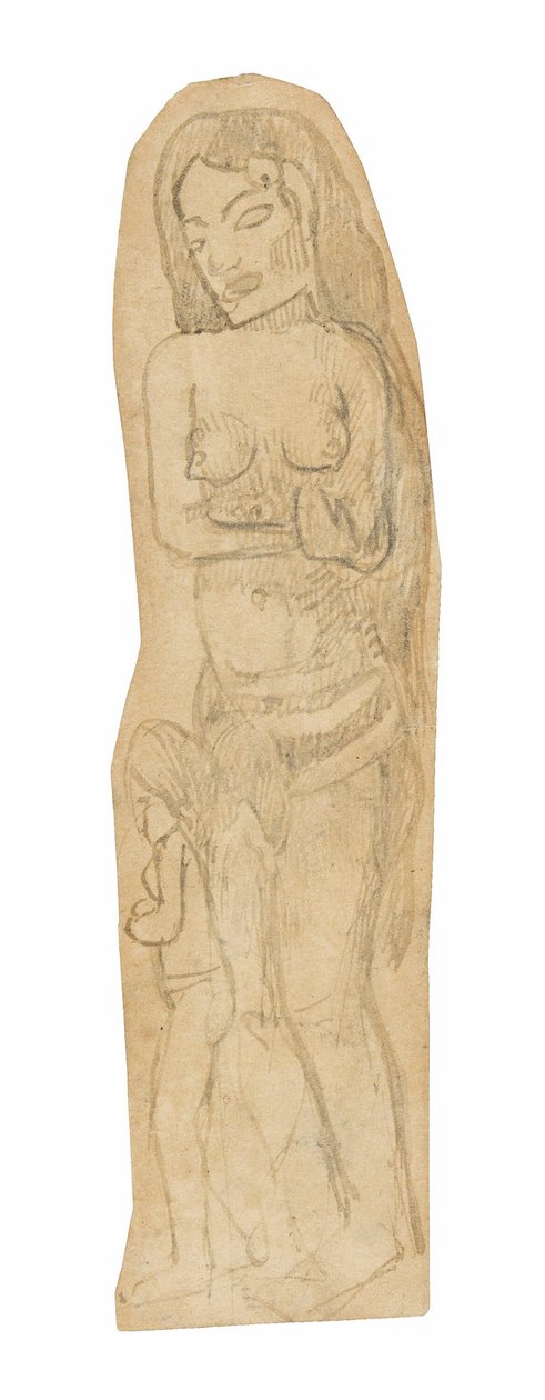 Esboço de mulher e criança maori de Paul Gauguin