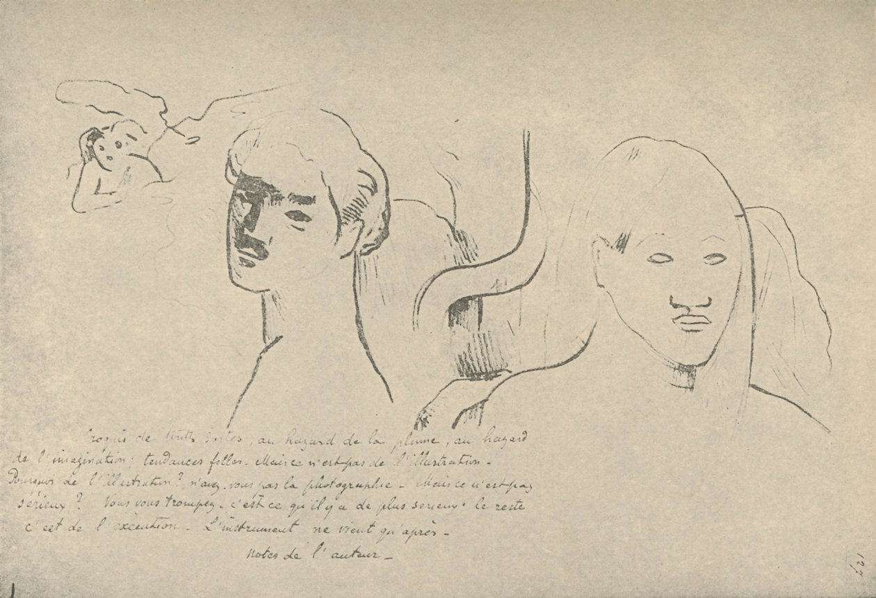 Esboços de todos os tipos, empreendimentos aleatórios de minha caneta e minha imaginação, fantasias perdidas, mas isso não é verdade de Paul Gauguin
