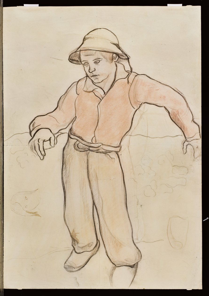 Pequeno Breton inclinado, 1889 de Paul Gauguin
