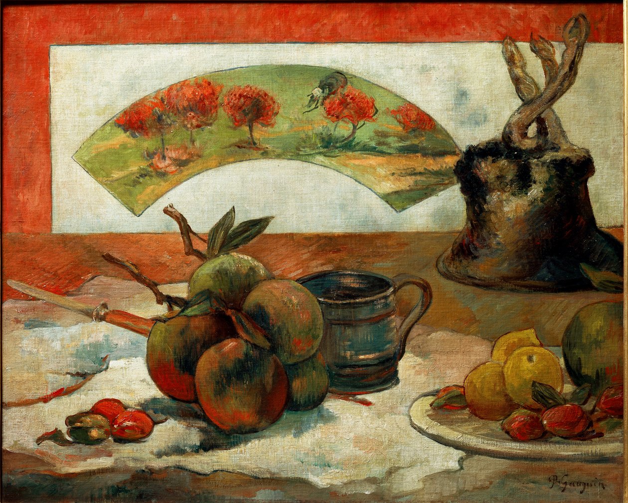 Natureza Morta no Fan de Paul Gauguin