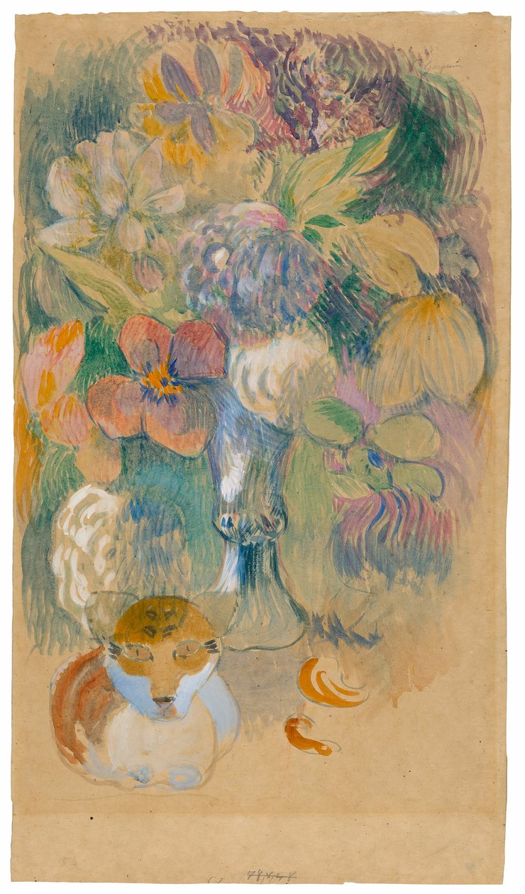 Natureza morta com gato de Paul Gauguin