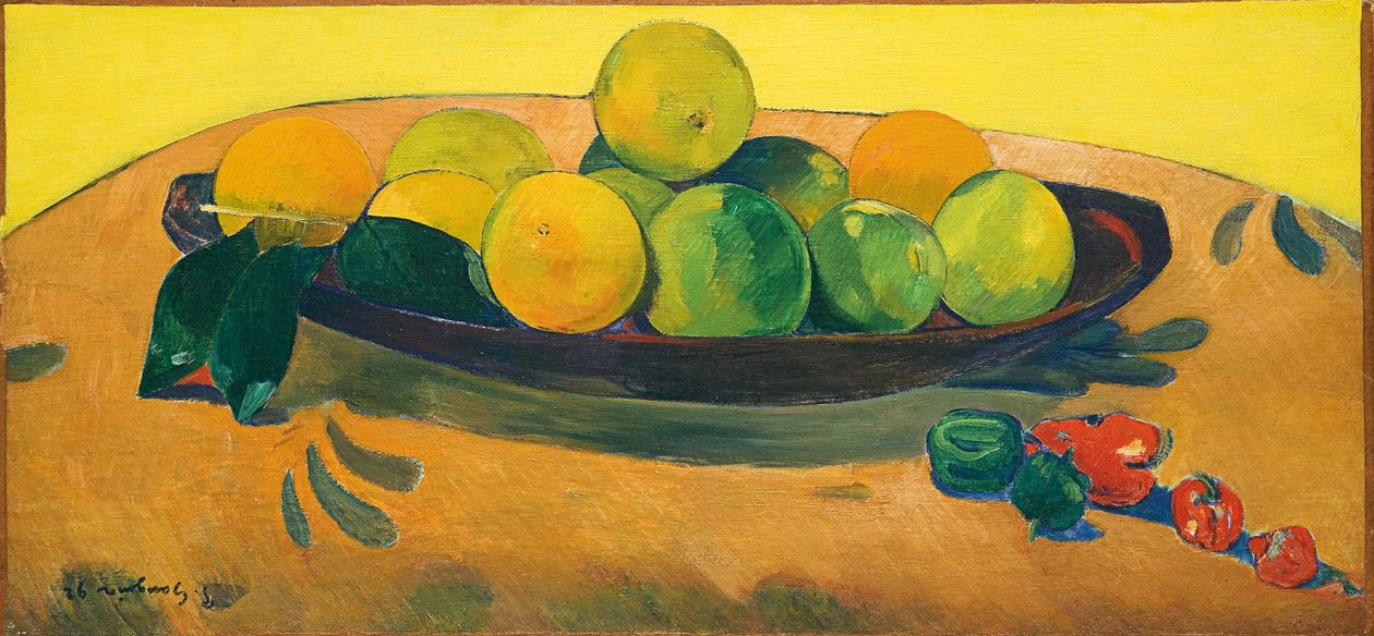 Ainda vida com frutas e pimentos; Natureza morta com frutas e pimentos, 1892 de Paul Gauguin