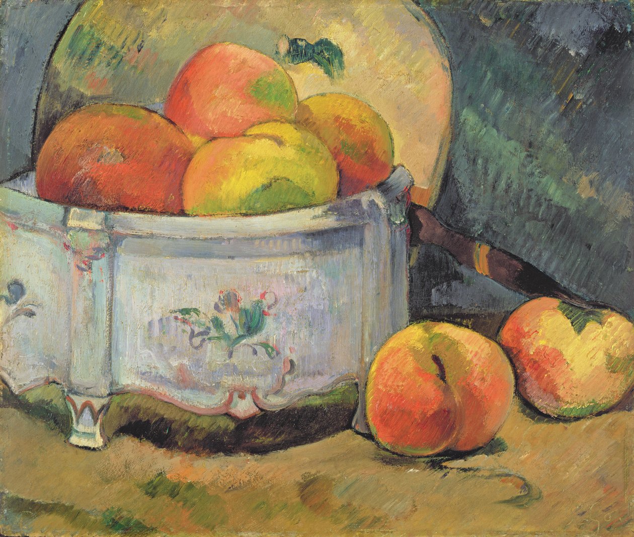 Natureza morta com pêssegos, c.1889 (óleo no painel) de Paul Gauguin