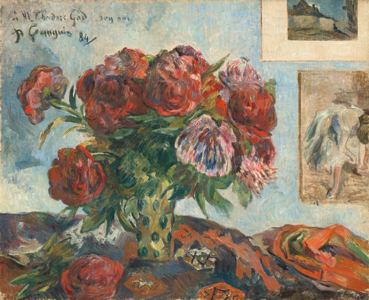 Natureza morta com peônias de Paul Gauguin