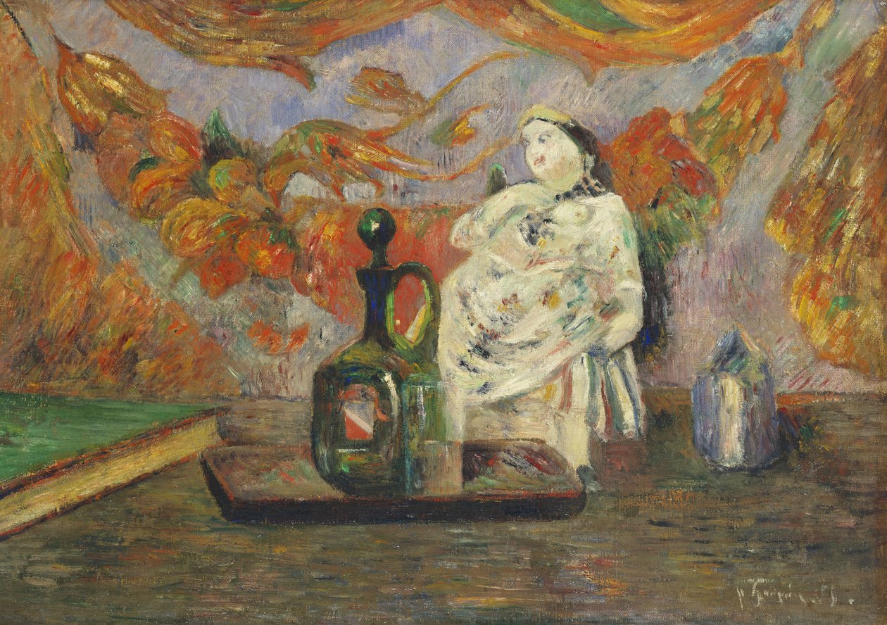 Ainda vida com uma estatueta de cerâmica de Paul Gauguin
