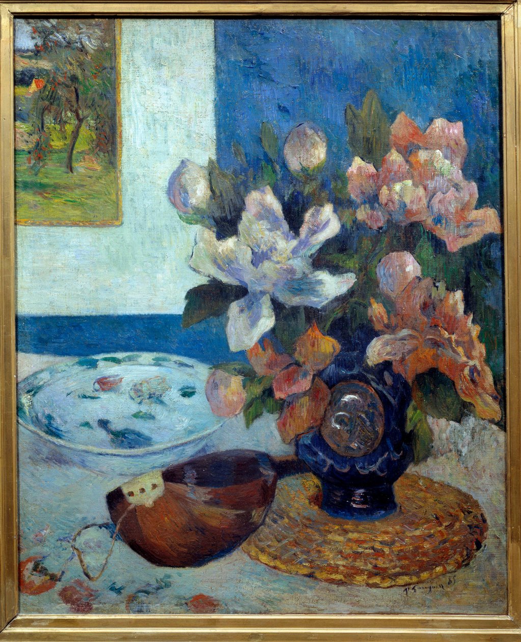 Natureza morta a la bandolim Pintura de Paul Gauguin (1848-1903) 1885 Sol. 0,61 x 0,51 m Paris, musee d