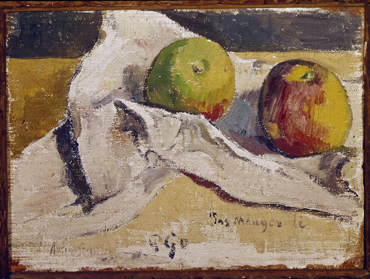Natureza morta com maçãs (óleo sobre tela de Paul Gauguin