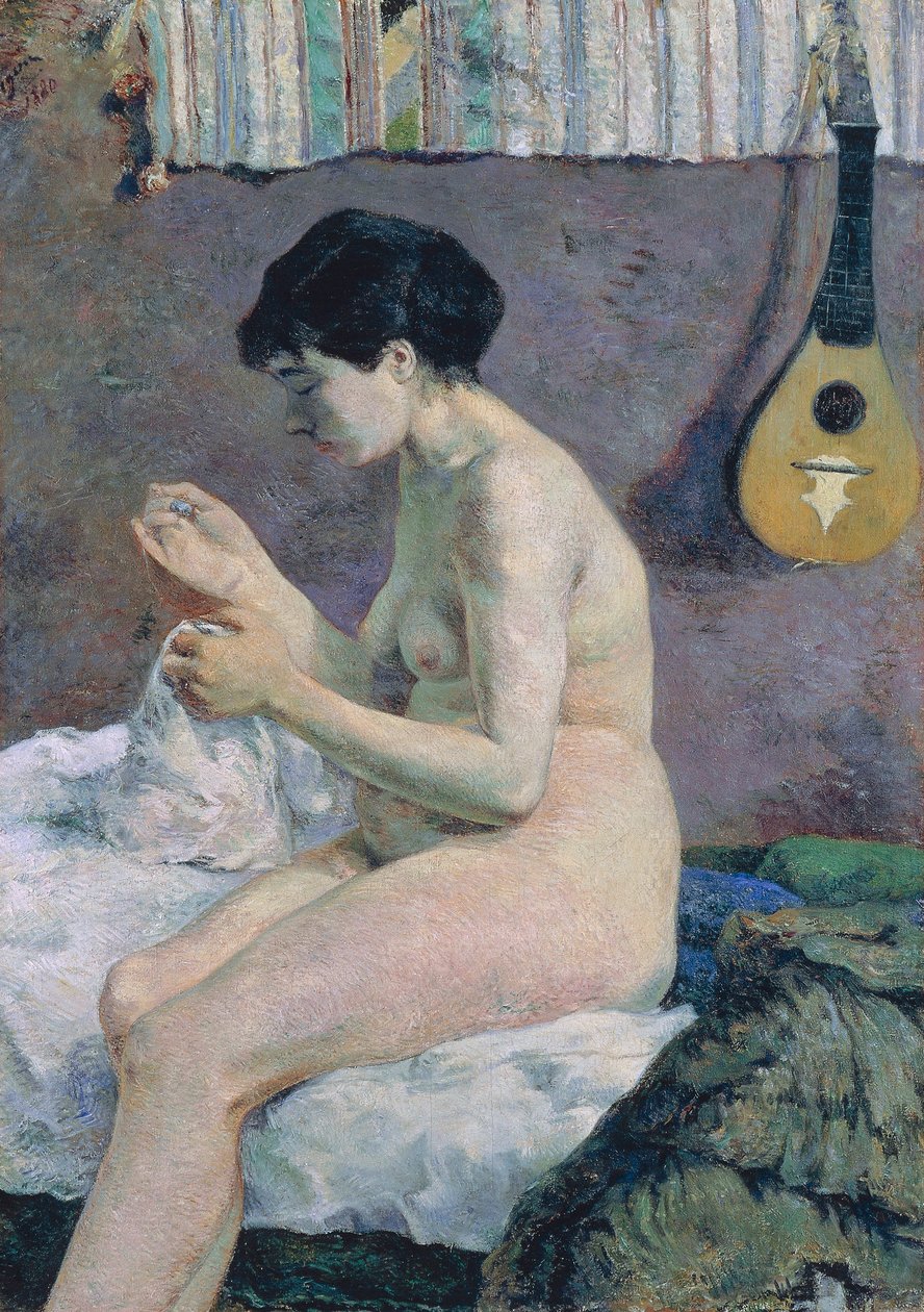 Estudo do Nudez, Suzanne costura de Paul Gauguin