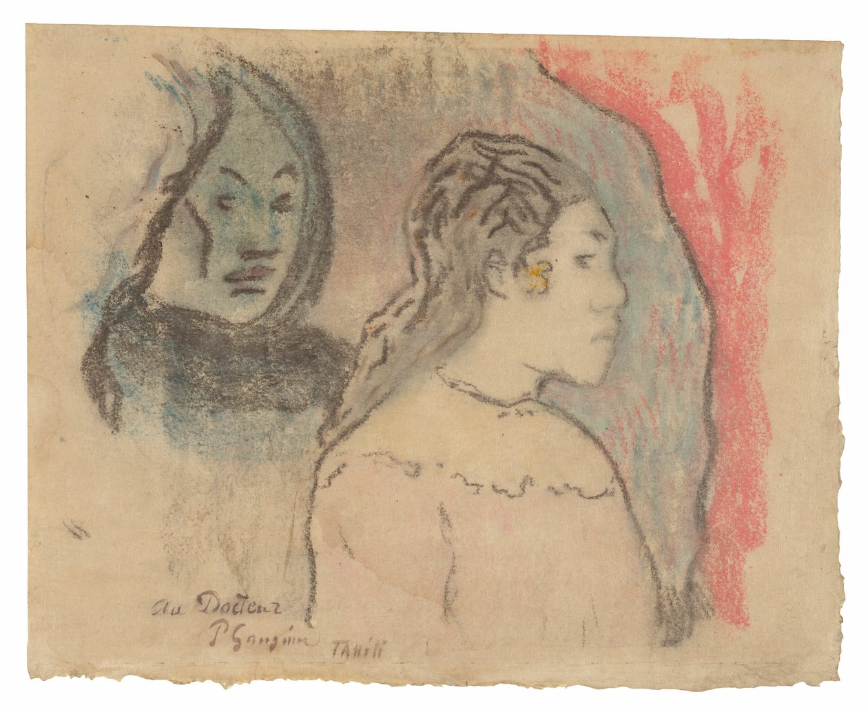 Estudo de cabeças de taitianos de Paul Gauguin