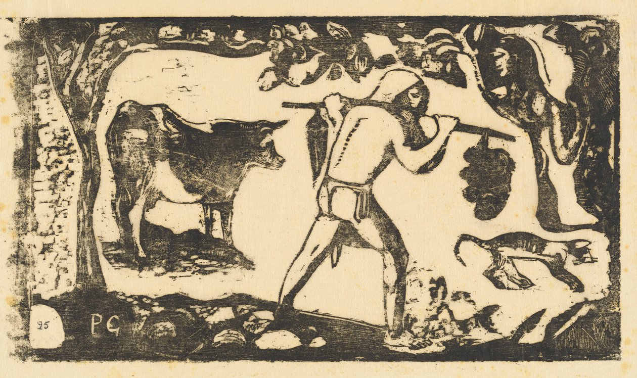 Tahitian Carregando Bananas (O portador de fei) de Paul Gauguin