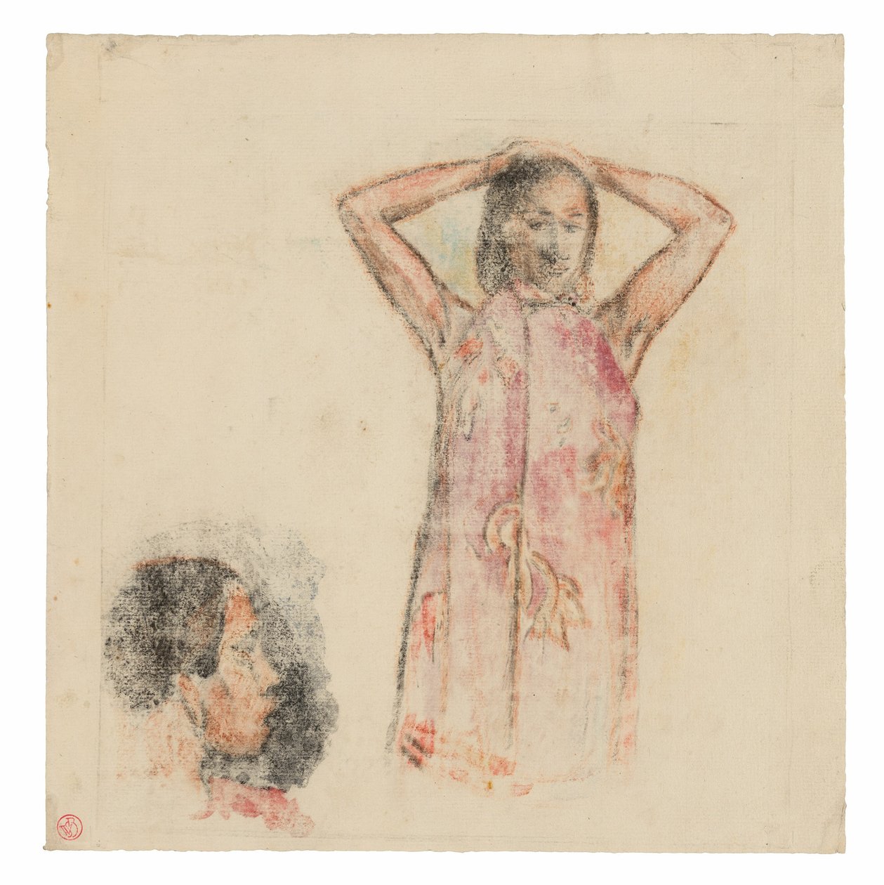 Garota do Taiti em Pink Pareu de Paul Gauguin