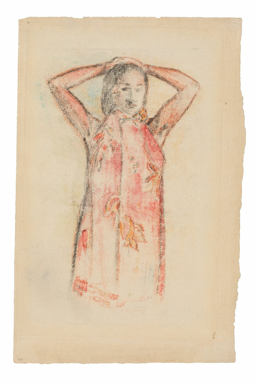 Garota do Taiti em um Pareu Rosa de Paul Gauguin