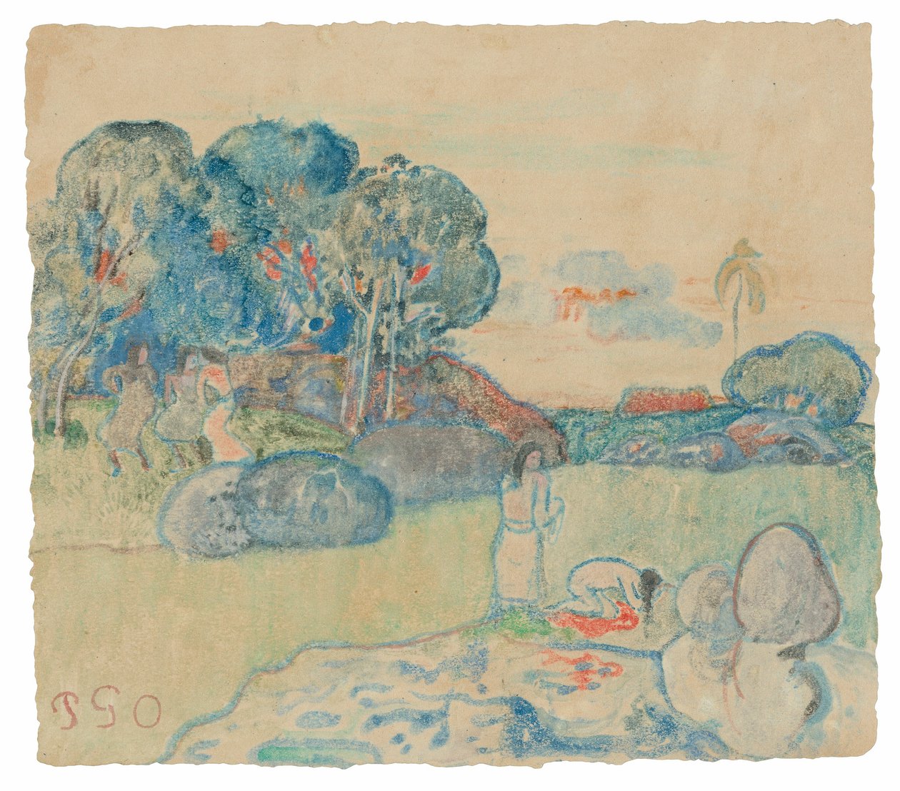 Paisagem do Taiti de Paul Gauguin