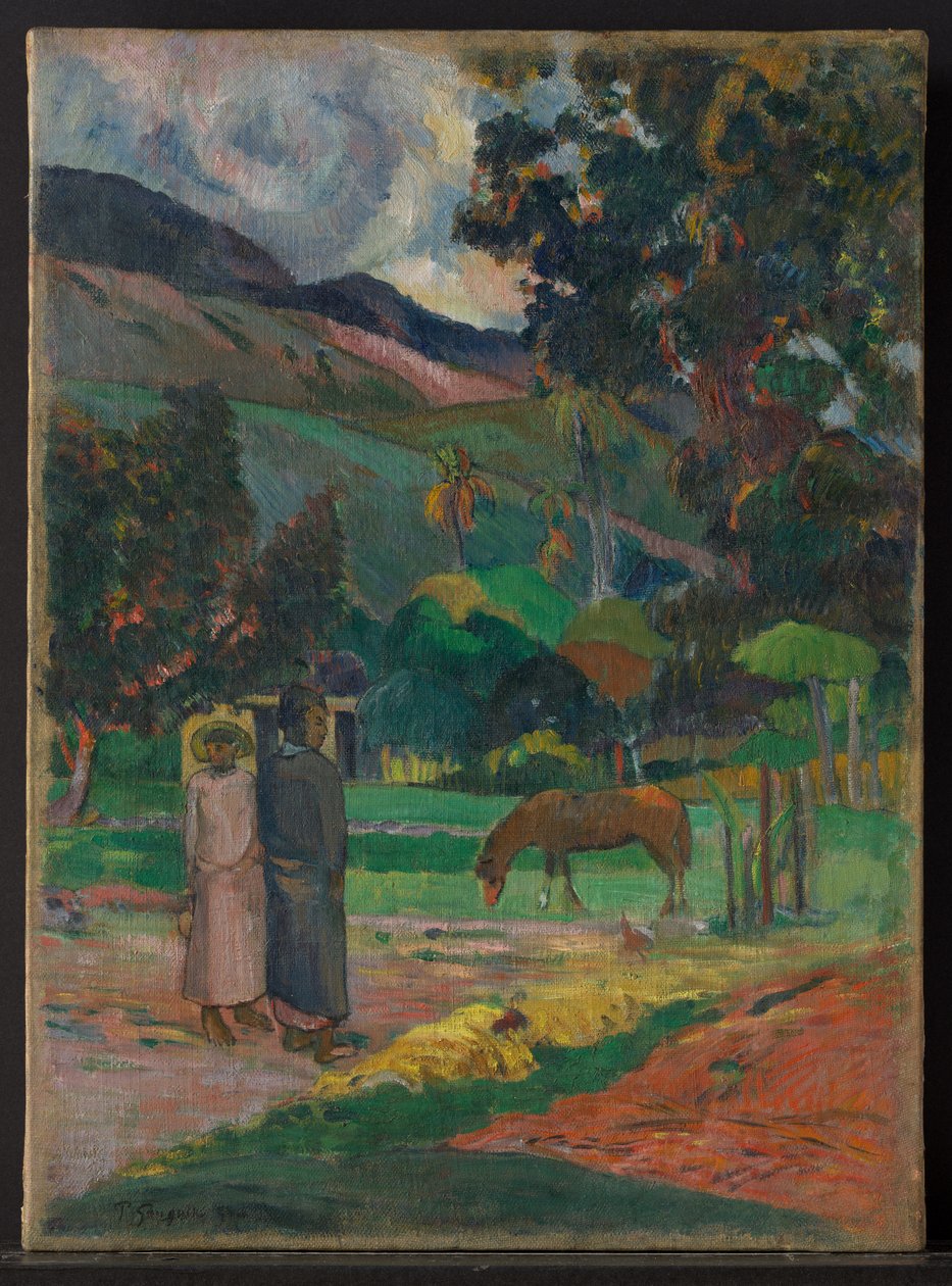 Paisagem taitiana de Paul Gauguin