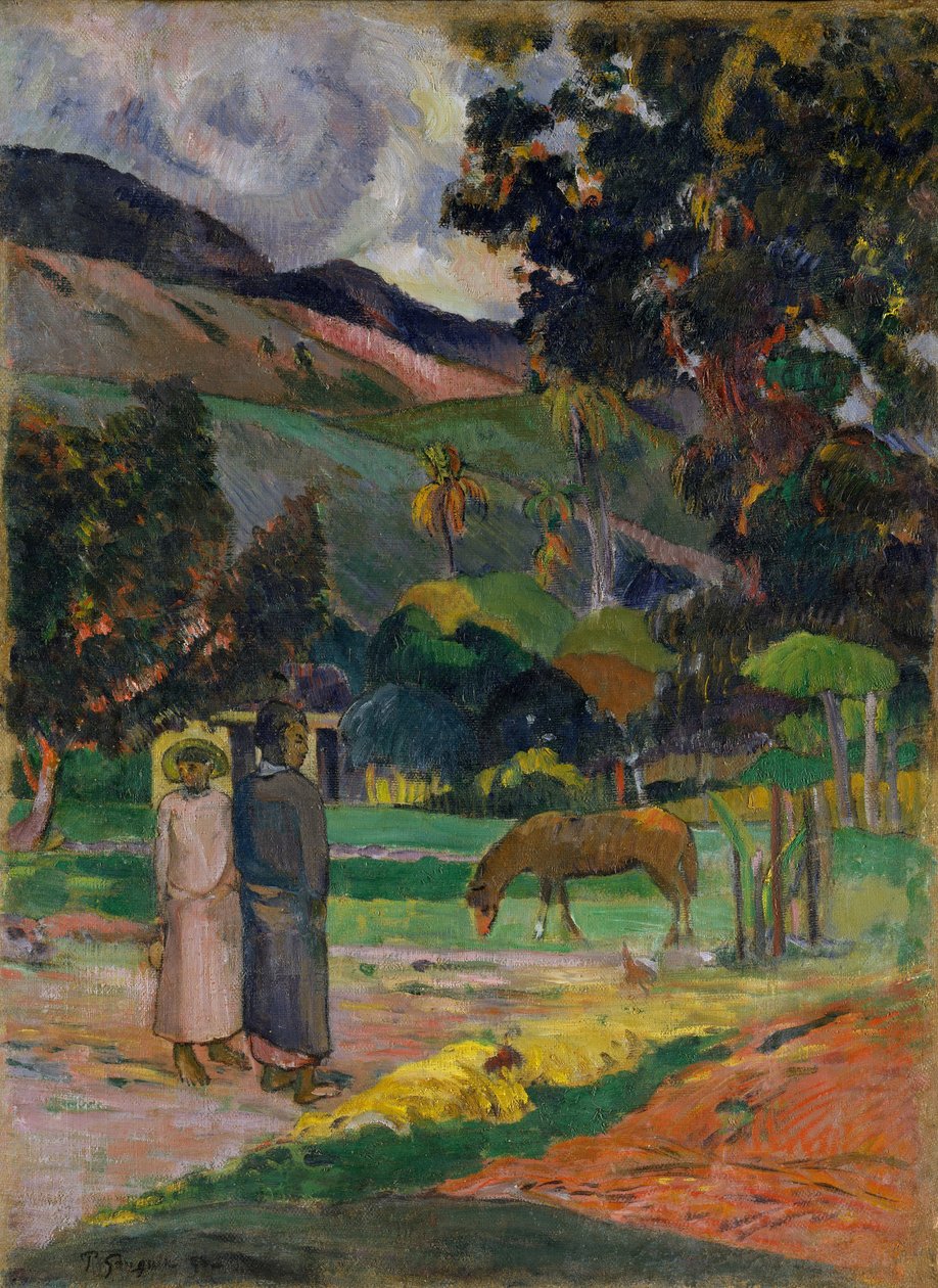Paisagem do Taiti de Paul Gauguin
