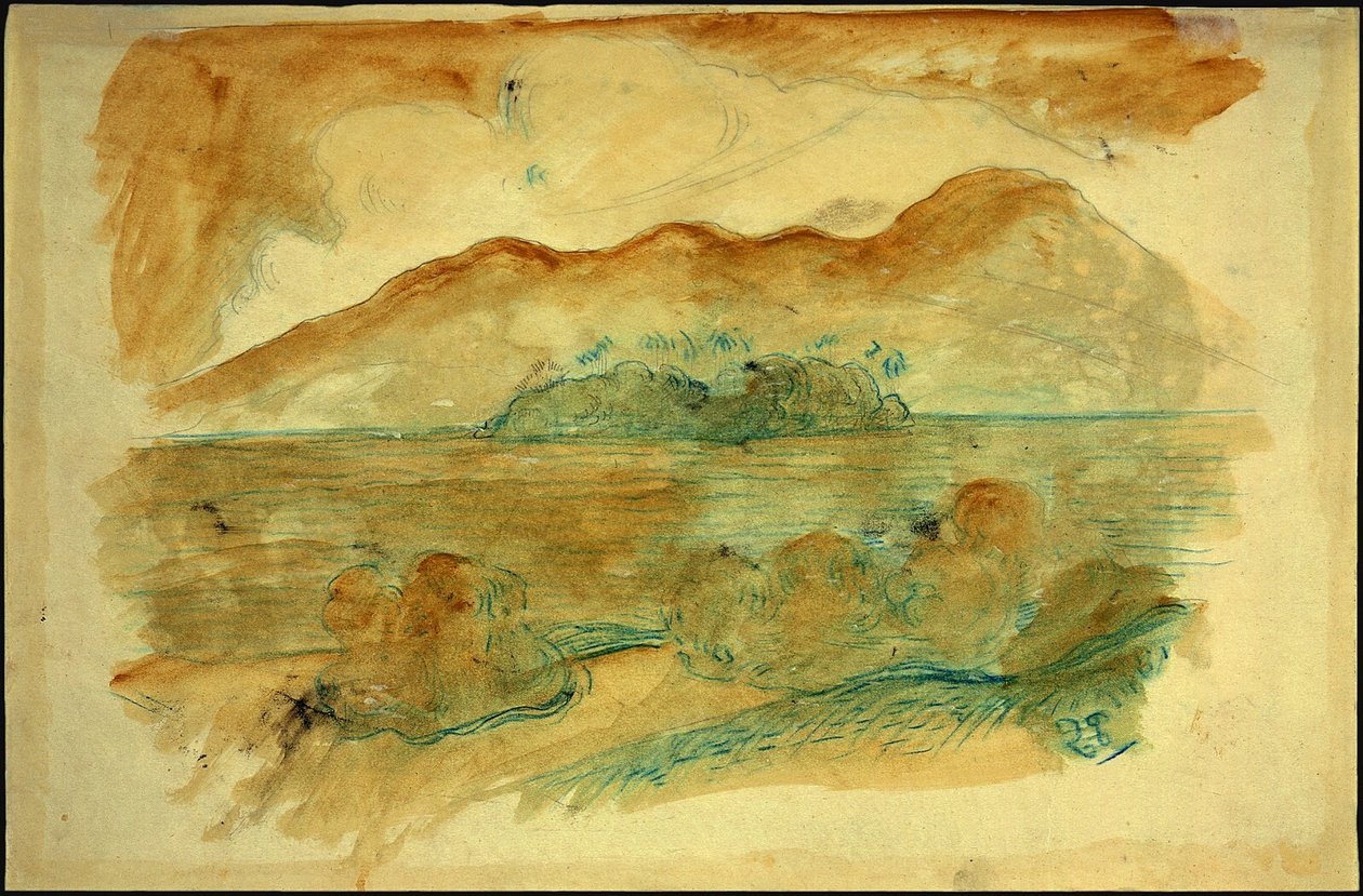 Costa taitiana, verso de Paul Gauguin