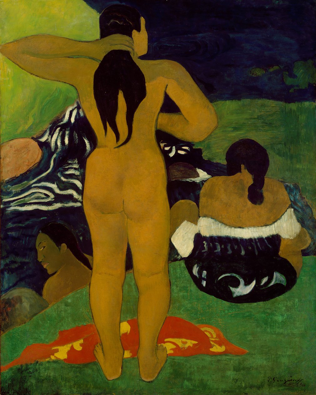 Mulheres Tahitian que banham-se, 1892. de Paul Gauguin