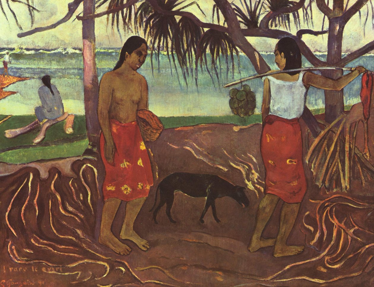 Taitiano: raro te oviri (I) Under the Pandanus I de Paul Gauguin