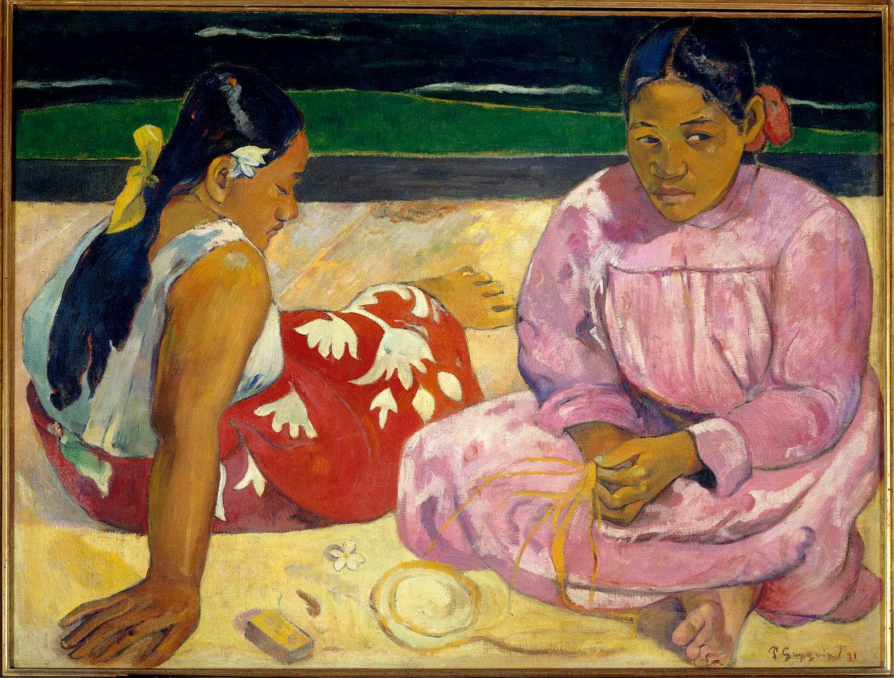Mulheres do Taiti ou na praia de Paul Gauguin