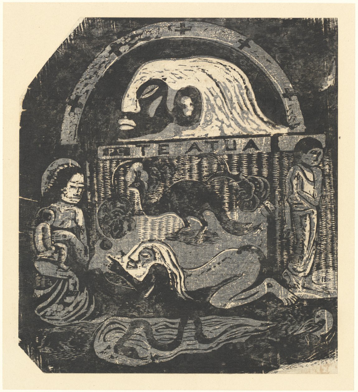 Te Atua The Gods Small Plate, em ou depois de 1895. de Paul Gauguin