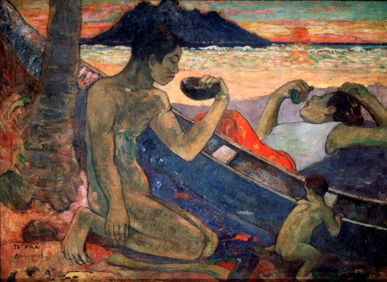 O navio de canoa, 1896 de Paul Gauguin