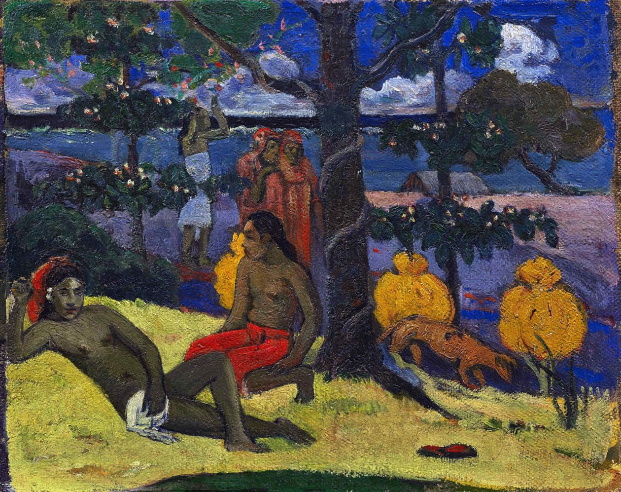 Rainha II A Mulher com Mangas II, 1896. de Paul Gauguin