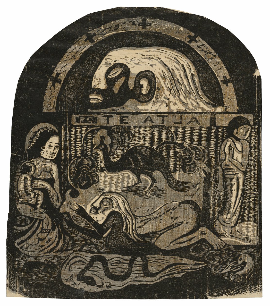 Te atua (O Deus), da série de gravuras tardias em blocos de madeira de Paul Gauguin