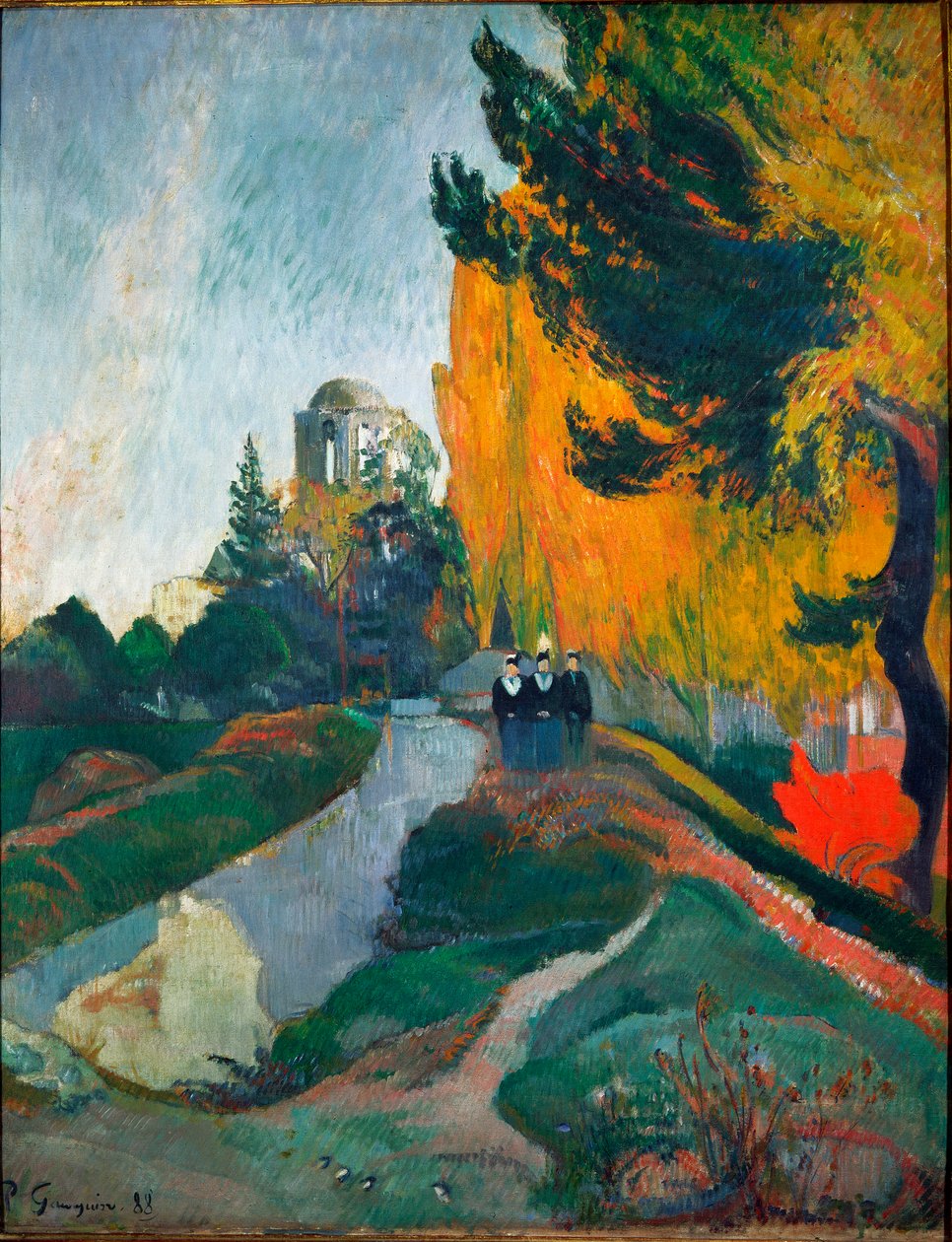 Os Alyscamps, detalhe (Óleo sobre tela de Paul Gauguin