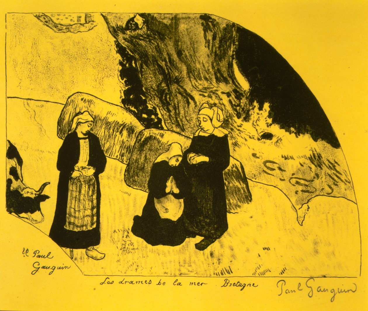 The Drama of the Sea, Brittany, from the Volpini Suite: Dessins lithographiques, 1889., 1889. de Paul Gauguin