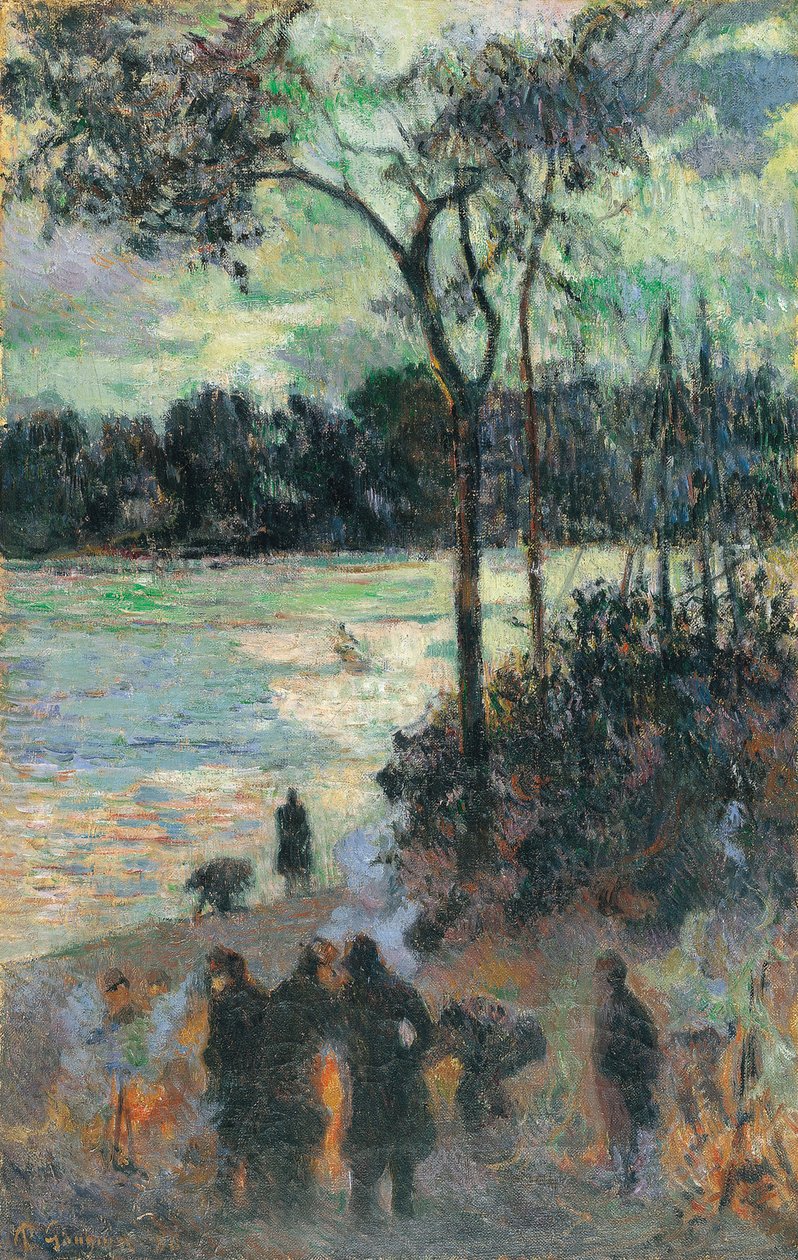 O fogo na margem do rio, 1886 de Paul Gauguin