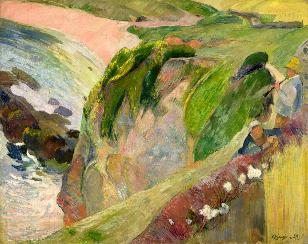 O Flageolet Player no penhasco de Paul Gauguin
