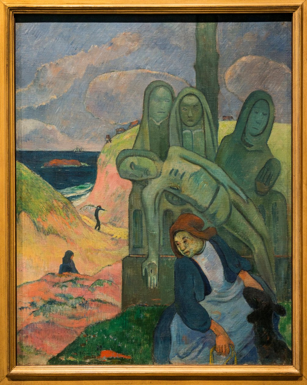 O Cristo Verde - Paul Gauguin (1848-1903) - 92 cm x 73 cm - Museus Reais de Belas Artes da Bélgica - Pós-impressionismo - Calvário Bretagne de Paul Gauguin