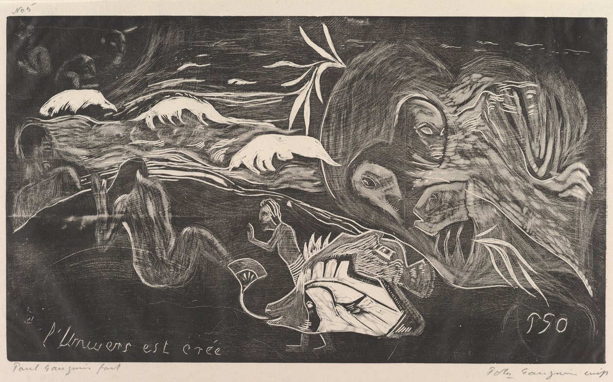 O universo é criado O universo é criado, da fragrância Noa Noa, 1893-94. de Paul Gauguin