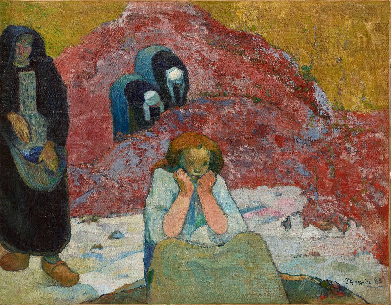 A colheita do vinho, miséria humana, 1888. de Paul Gauguin