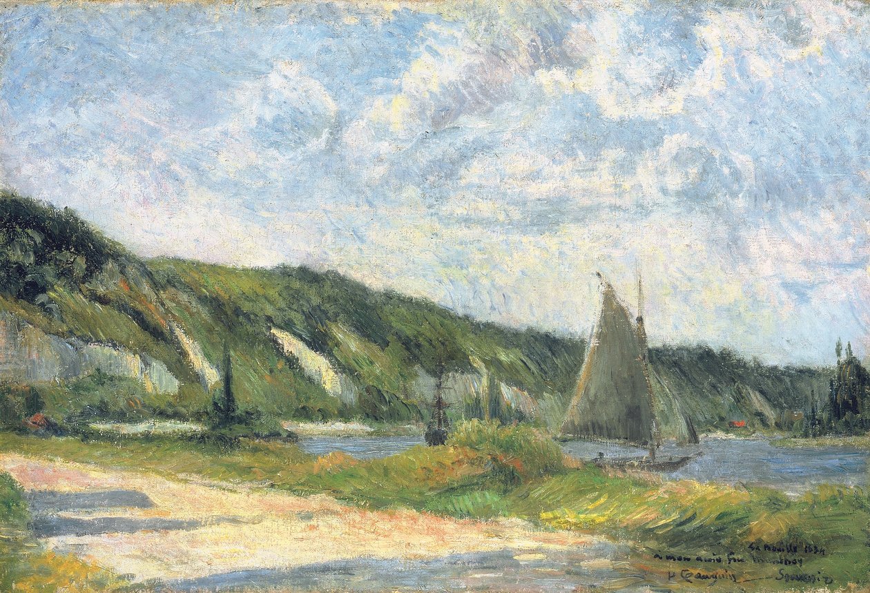 As falésias de La Bouille, 1884 de Paul Gauguin