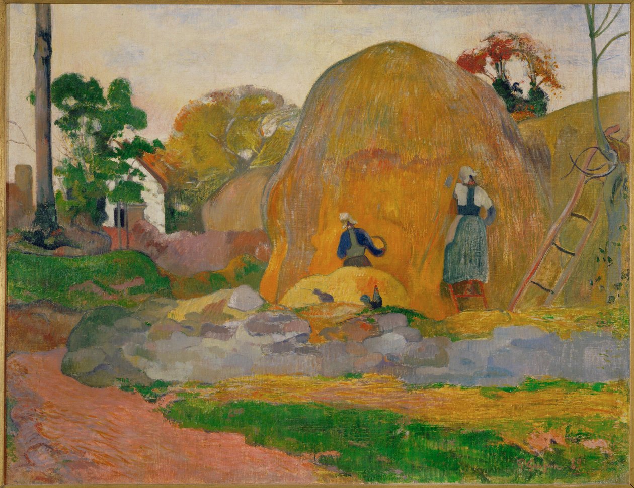 O palheiro amarelo ou a colheita loura (pintura sobre tela) de Paul Gauguin