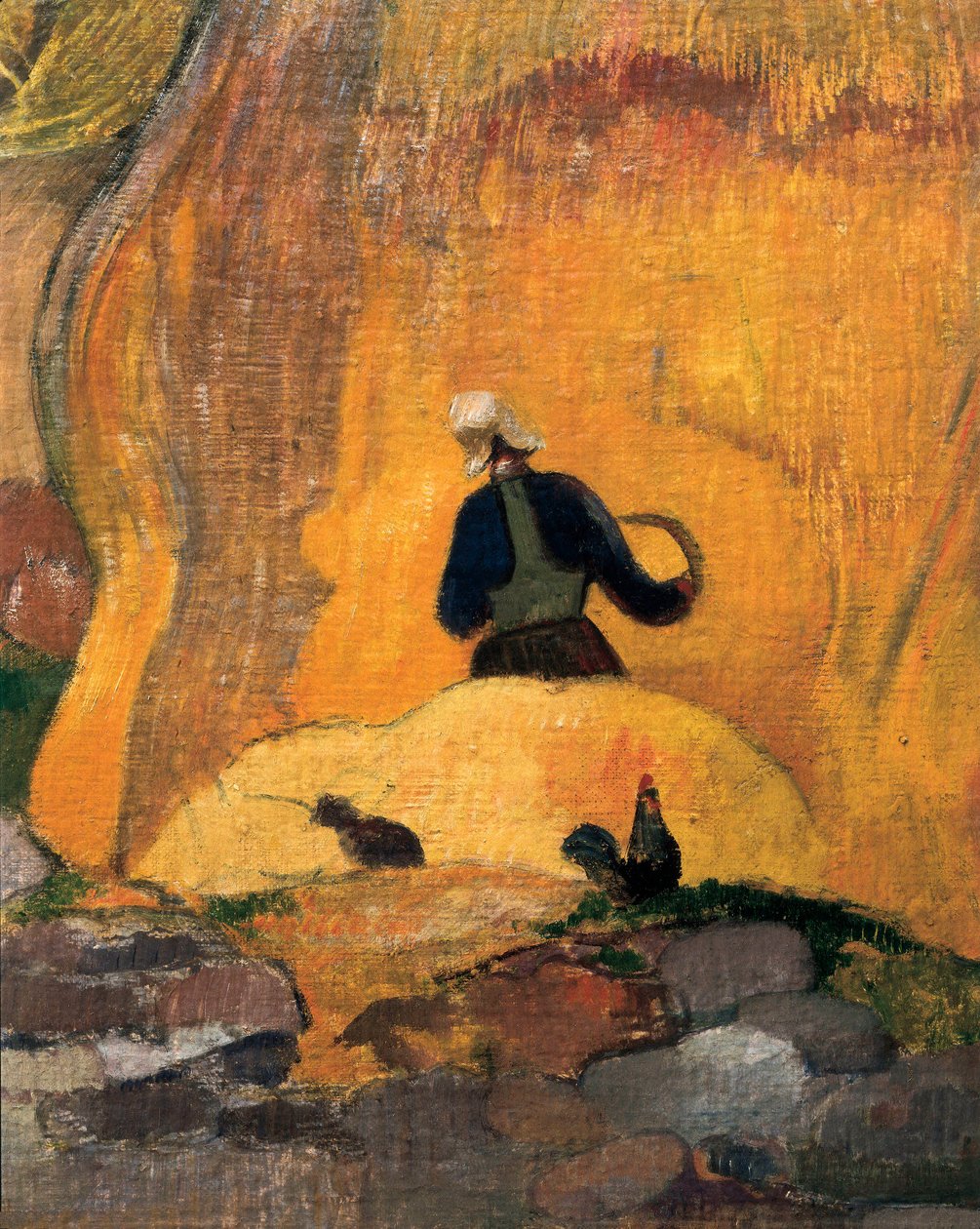 The yellow millstones or The Blonde Harvest (detalhe) 1889 (óleo sobre tela) de Paul Gauguin