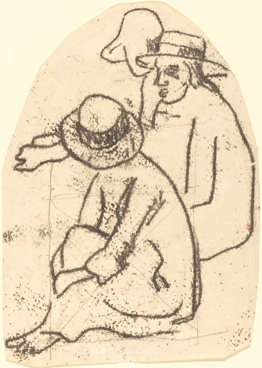Três Taitianos (Estudo para "A Irmã da Caridade") de Paul Gauguin