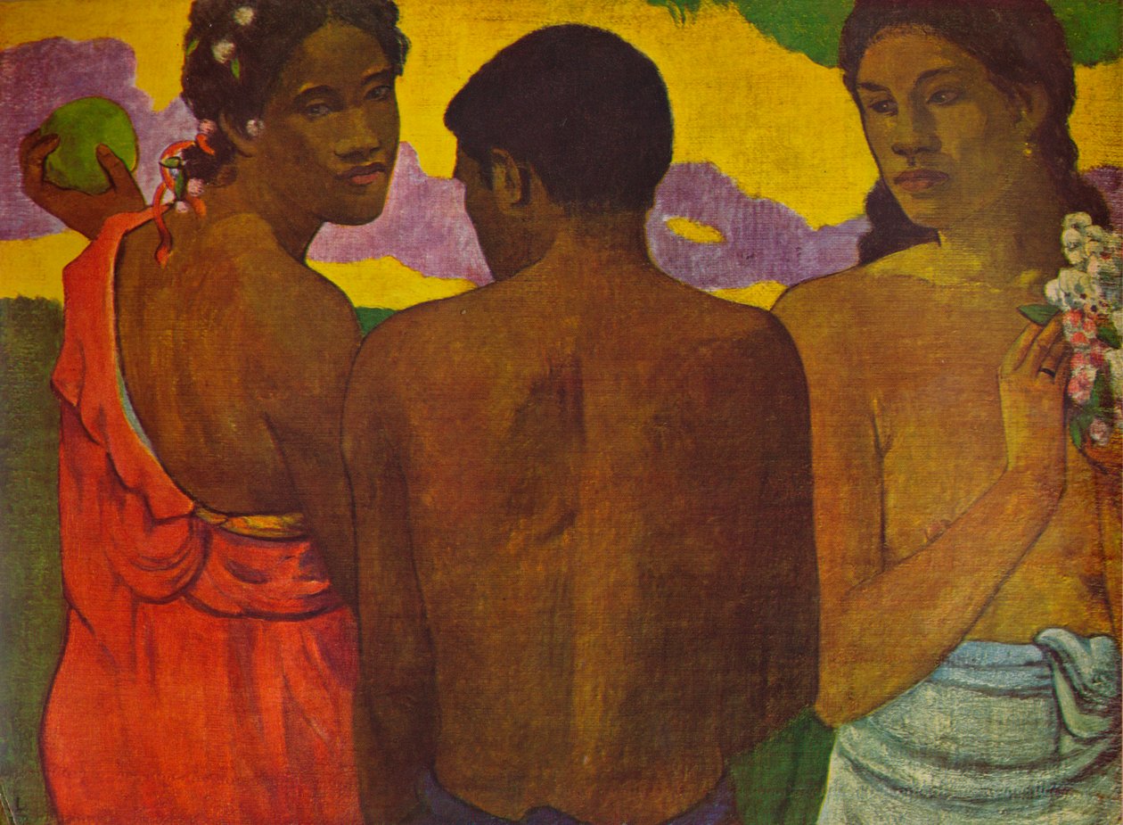 Três taitianos, 1899 1935 de Paul Gauguin