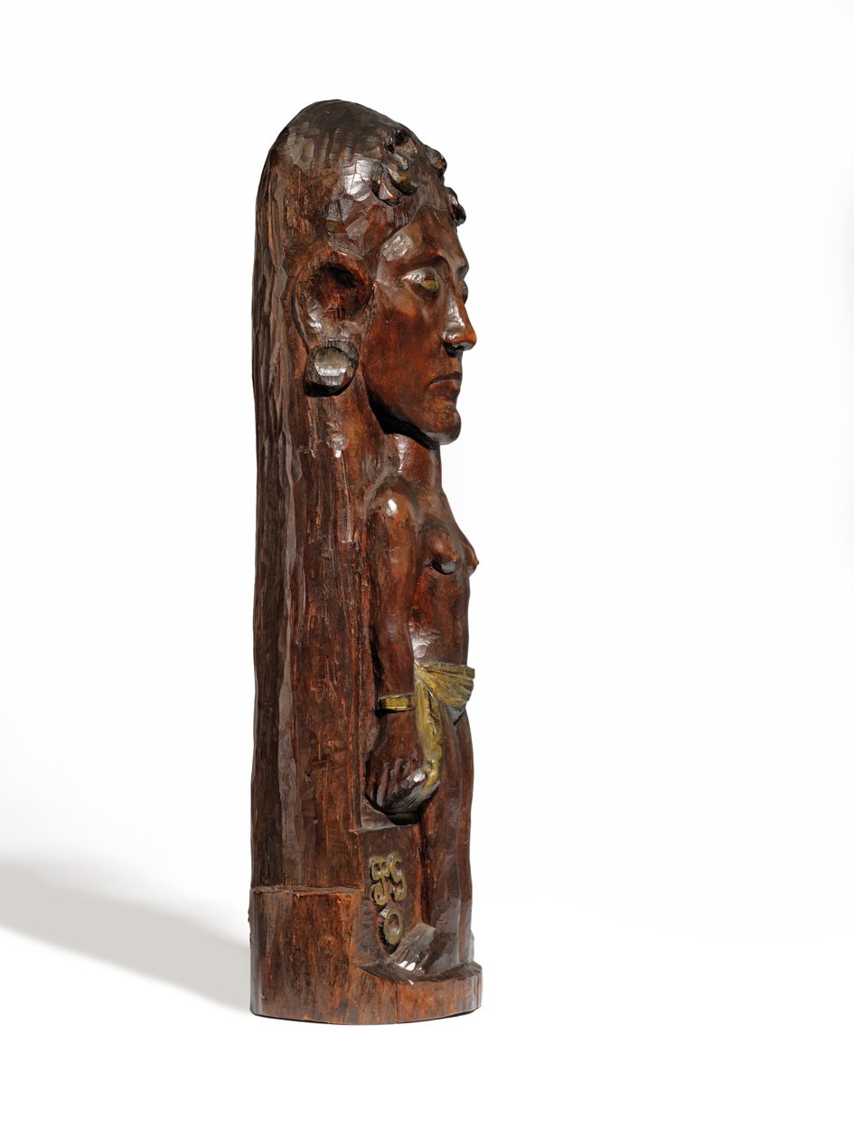 Thérèse, c.1902-3 (madeira esculpida de miró, douramento e pregos de cobre) (ver também 2835560-1) de Paul Gauguin