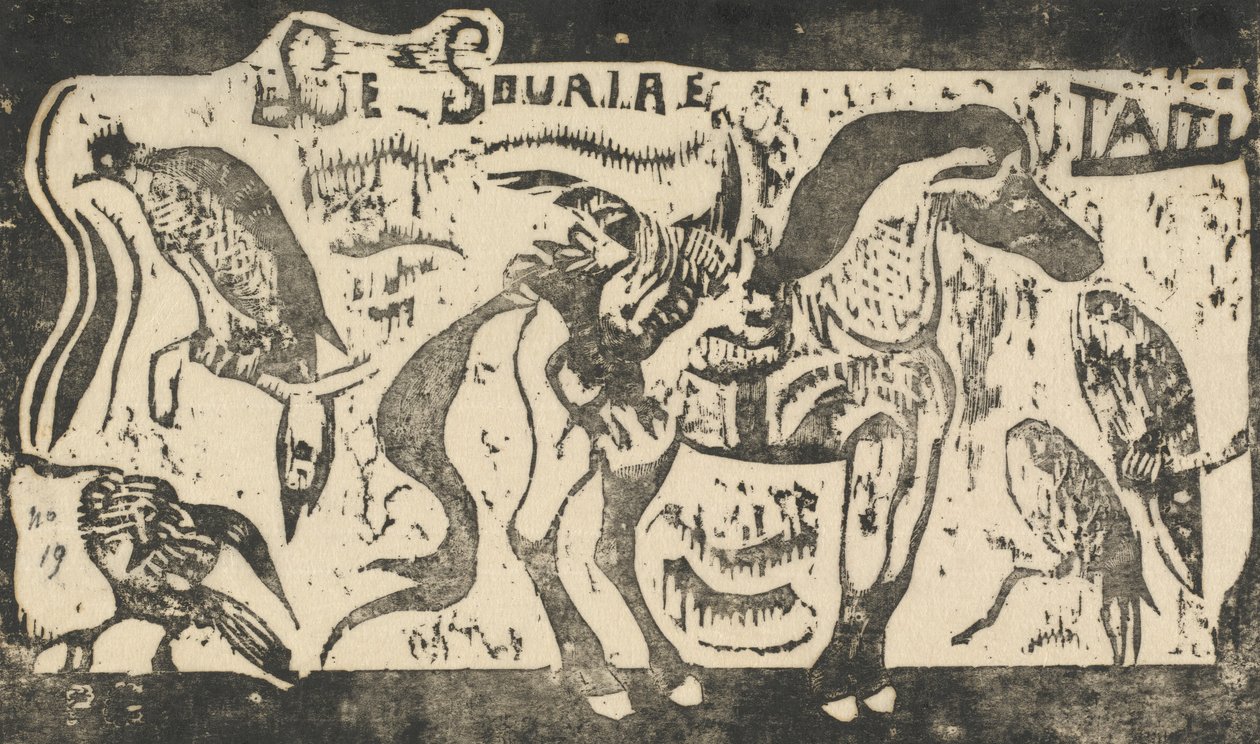 Página de rosto para Le Sourire Title of the Smile, em ou após 1895. de Paul Gauguin