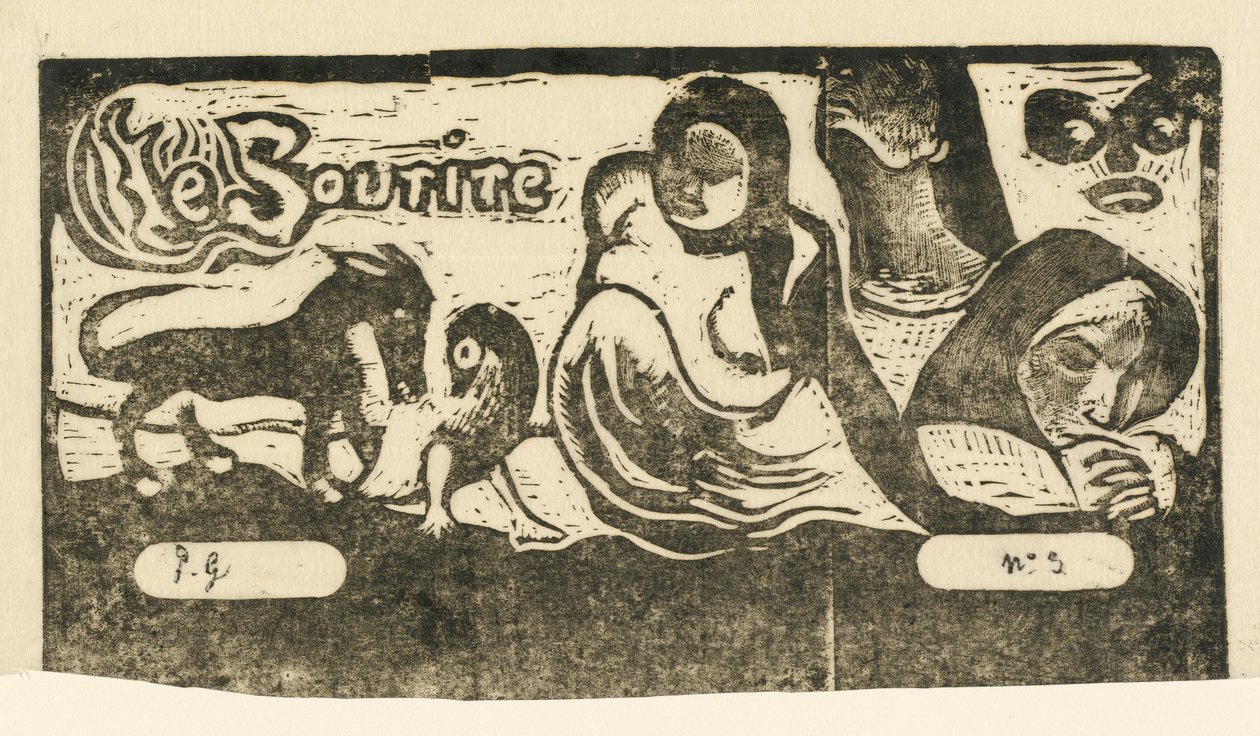 Página de rosto para Le Sourire Title of the Smile, em ou após 1895. de Paul Gauguin