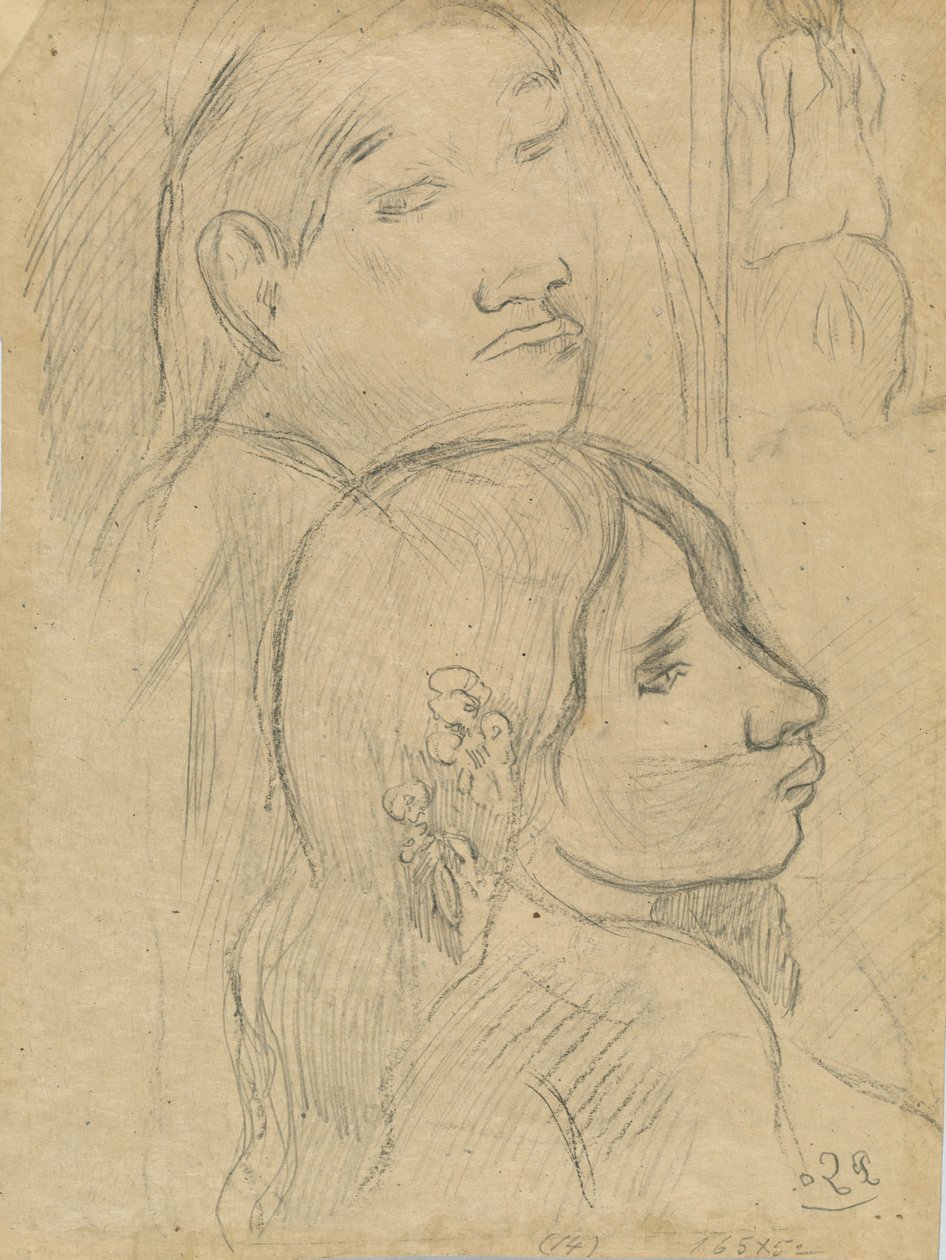 Dois marquesanos [verso], c. 1902. de Paul Gauguin