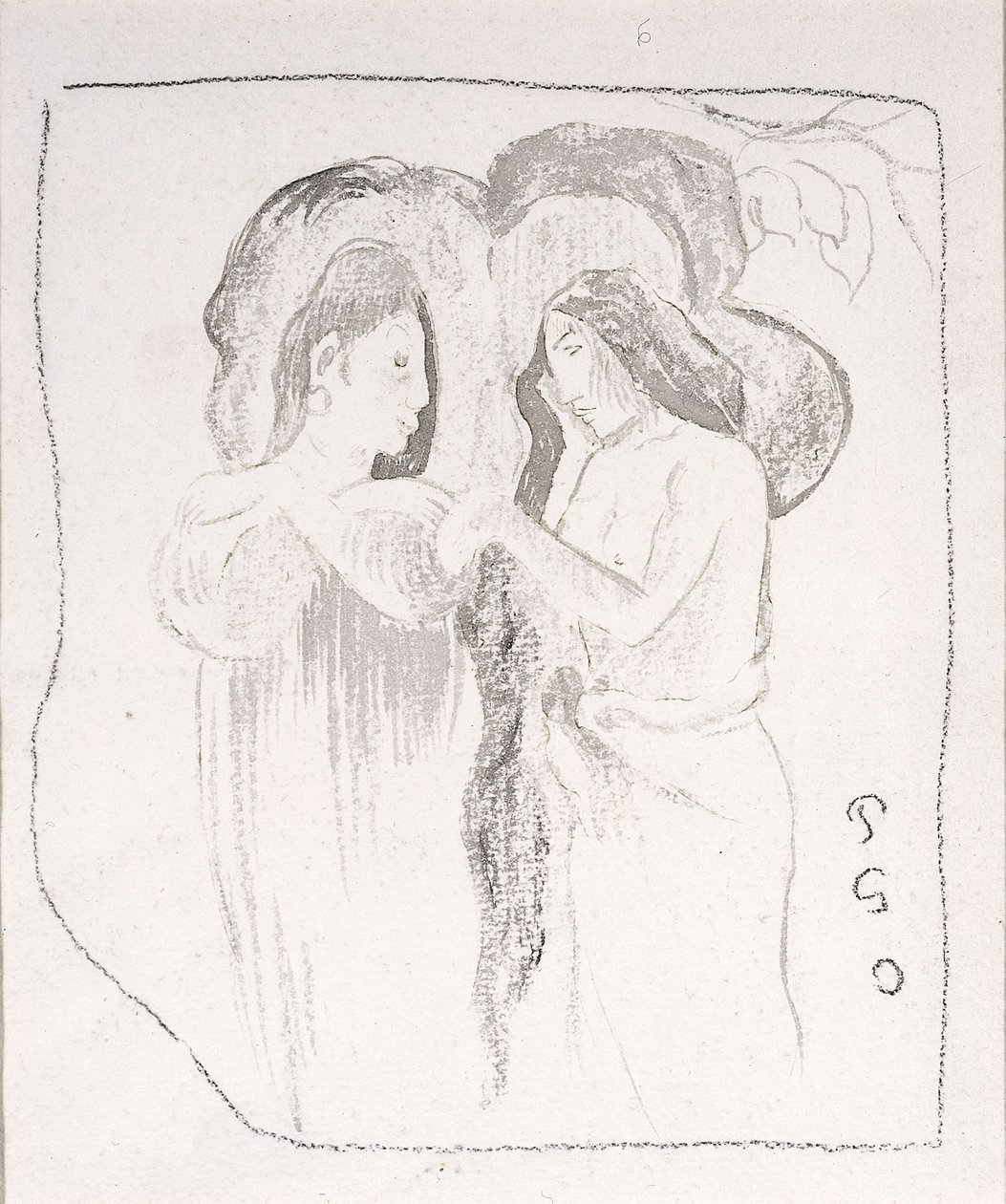 Duas mulheres taitianas, c.1894 de Paul Gauguin