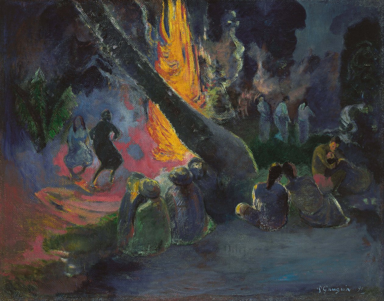 Upa upa, la danse du feu - Upa upa upa (A dança do fogo), de Gauguin, Paul Eugene Henri (1848-1903). Óleo sobre tela de Paul Gauguin