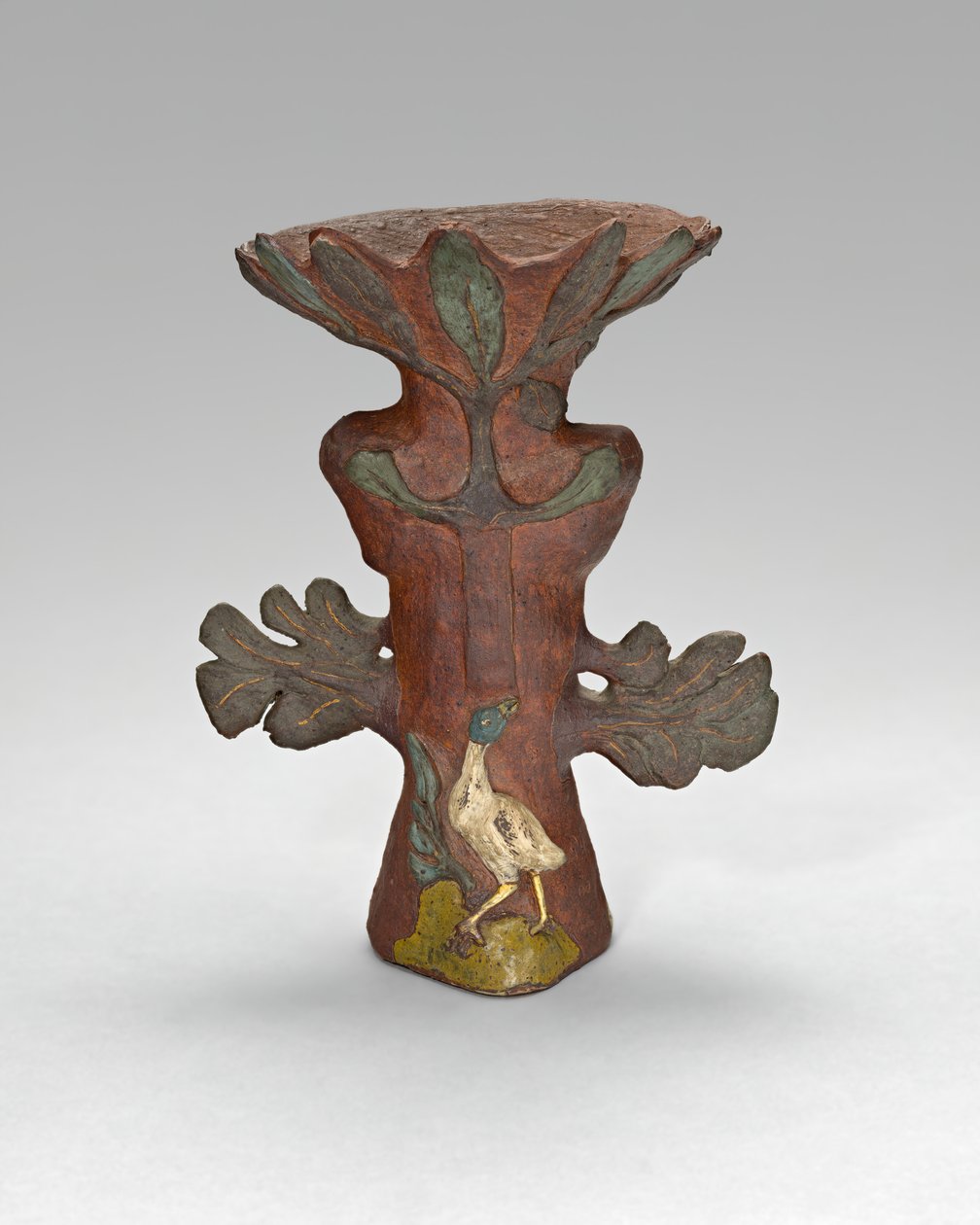 Vaso em forma de planta tropical com pássaro e divindade, 188788. de Paul Gauguin